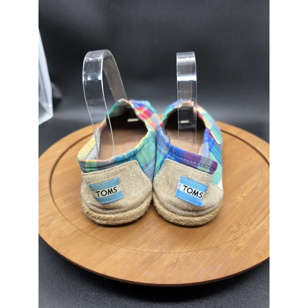 Toms Alpargata Womens Size 9.5 Plaid Espadrille Style Flats